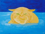 Grumpy Cat 18x24 sold. Grumpy cat in water.